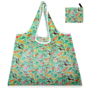 Imagem de Sacolas de compras reutilizáveis de poliéster dobrável, lindas sacolas de compras reutilizáveis para mulheres, grandes, resistentes, laváveis na máquina, Xc-135, Large