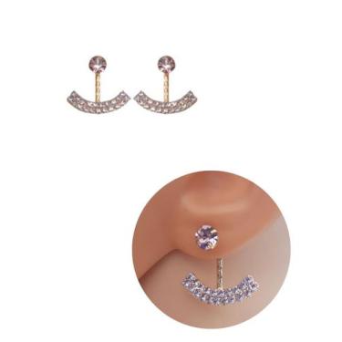 Imagem de Brinco Ear Cuff Lilás Folheado Ouro 18k Antialérgico c/Garantia - MIXF