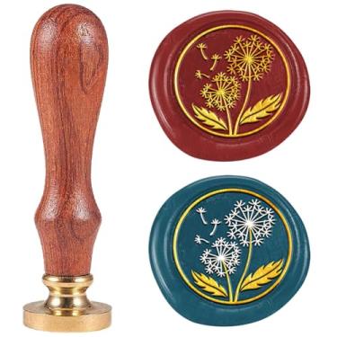 Imagem de Carimbo de lacre de cera, carimbos de vedação retrô de 2,5 cm, cabeça de latão removível com alça de selo, cera para decoração de envelopes, cartões comemorativos, cartas, convites