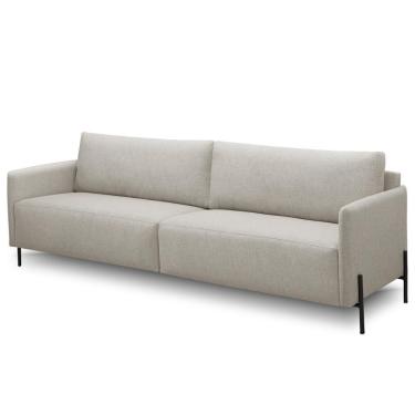Imagem de Sofá 3 Lugares Para Sala De Estar Living 204cm Industrial Italy F04 Linho Cru - Lyam Decor