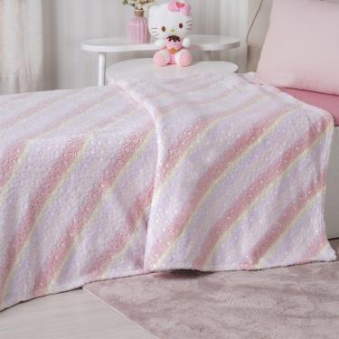 Imagem de Manta Tv Candy Brilha No Escuro 127x152 Super Macia Rainbow