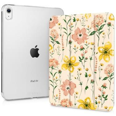 Imagem de May Chen Compatível com iPad Air 11 (M3 2025/M2 2024) 7º 6º, iPad Air 4 e 5 de 10,9 polegadas, 5º 4º (2022/2020), capa com suporte fino com revestimento traseiro rígido translúcido despertar/hibernar