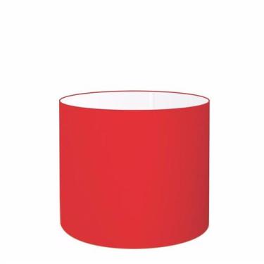 Imagem de Cúpula Abajur Cilíndrica Cp-7015 Ø35x25cm Vermelho - Vivare