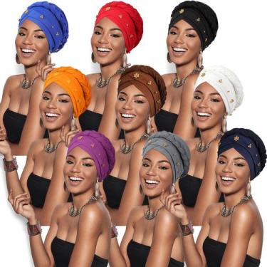 Imagem de Conjunto de lenços de cabeça Turban Braid para mulheres SATINIOR, 9 pe