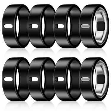 Imagem de Pacote com 8 capas compatíveis com Oura Ring Gen 4/Oura Ring Gen 3 Horizon/Heritage, carregando derectly, protetor de anel de silicone elástico antiarranhões para mulheres e homens malhando na