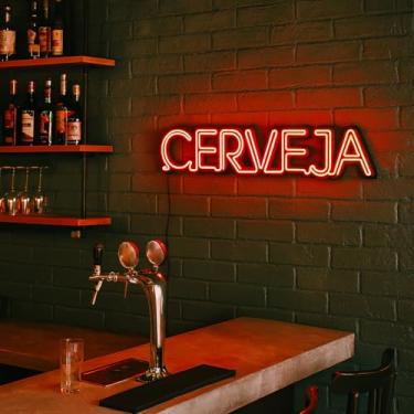 Imagem de Painel Luminoso Neon Led Decorativo Letreiro Cerveja em PVC Decorativo Restaurantes e Bares(Vermelho)
