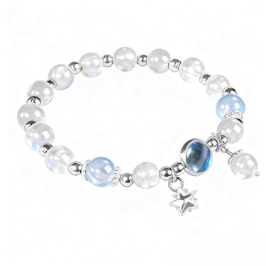 Imagem de picofun Pulseira de miçangas para mulheres, alívio de estresse, ansiedade, ioga, pulseira elástica com contas de cristal, joias modernas feitas à mão, presentes para amantes, mães, amigas, One Size