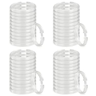 Imagem de Anéis de cortina de chuveiro de plástico transparente, 48 peças de ganchos para facilitar o deslizamento, anéis de cortina de banheiro resistentes à ferrugem para casa, banheiro e dormitório