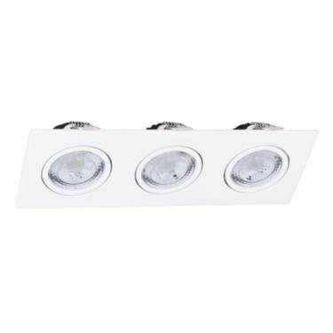 Imagem de Spot Embutir Triplo Face Plana Branco Quadrado LED Integrado 3000K 15W Bivolt