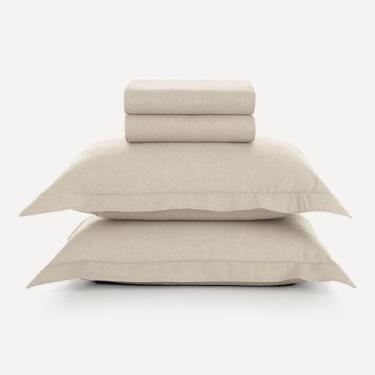 Imagem de Jogo de Cama Casal 100% Algodão Tesso Bege Karsten, U
