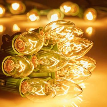 Imagem de Conjunto de luzes de corda de Natal Minetom C7 Vintage 7,6 m 25 lâmpad