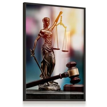 Imagem de Kit quadro decorativo 70x90 cm Advocacia Deusa Direito Balança Advogado Escritório