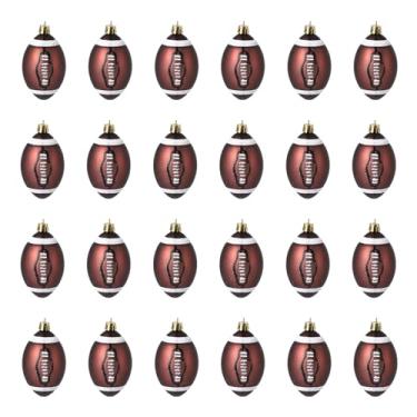 Imagem de Garvee Conjunto de enfeites de bola de Natal com tema esportivo, 24 peças, futebol, beisebol, basquete, futebol, decorações para pendurar com brilho para árvore de Natal, decoração de festas de fim de