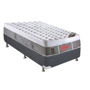 Imagem de Cama Box Solteiro: Colchão Molas Ensacadas Castor Pocket Light Stress Plush + Base Gray(88X188)
