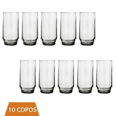 Imagem de Jogo 10 Copo Vidro Lights 410ml Suco Cristal Luxo Nadir - NADIR FIGUER