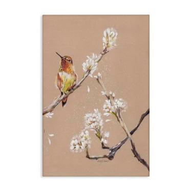 Imagem de Stupell Industries Arte de parede em tela de beija-flor descansando no ramo, design por Cady Driver, 91 x 61 cm