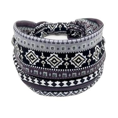 Imagem de Bandanas largas Boho para mulheres, ioga, corrida, esportes, cabeça, bandana, suor, acessórios (preto)