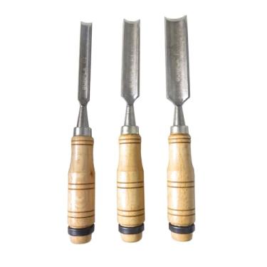 Imagem de Formao para Madeira, Jogo Kit Formão Goiva para Entalhe Madeira 3 Peças 1/2-3/4 e 1pol, 24cm