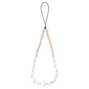 Imagem de Staqlo Lindo pingente de telefone com contas de cristal e pérolas – Alça de pulso elegante para bolsa, câmera, bolsa e chaveiro de carro bszz-1