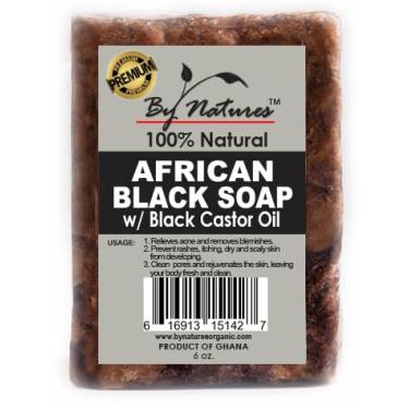 Imagem de By Natures Sabonete preto africano 100% natural com óleo de rícino preto, 170 g (pacote com 1)