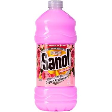 Imagem de Sanol Desinfetante Líquido Para Uso Geral Infusão De Rosas 2 Litros Rosa