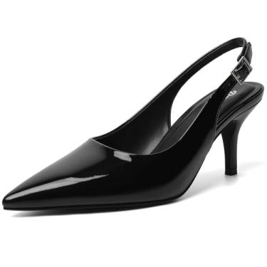 Imagem de RIBONGZ Salto Slingback Feminino Salto Gatinho Fechado Bico Fino Tira no Tornozelo Salto Baixo Sexy Sapatos de Casamento Noiva Festa Convidada Noiva Noiva Noite Formatura Formal Herls Sapatos