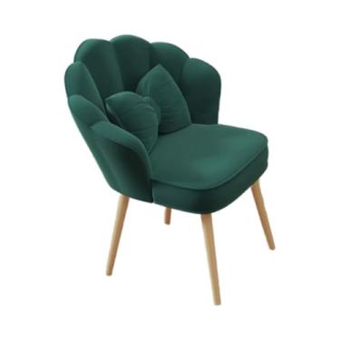 Imagem de DimyFew Cadeira de vaidade com design nórdico e travesseiro para maquiagem, Verde