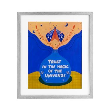 Imagem de Stupell Industries Trust In Magic Of Universe Impressão emoldurada cinza sob vidro, design de Nabeela Rumi, 16 x 13