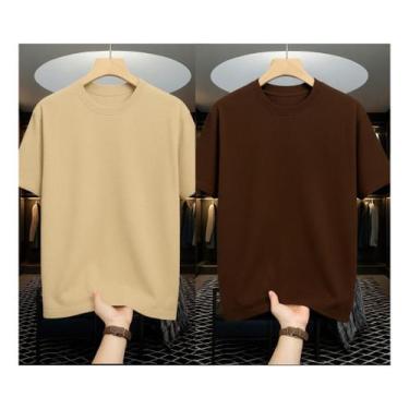 Imagem de Kit 2 Camiseta Masculina Manga Curta Básica Em Algodão Macio - GlauF, 