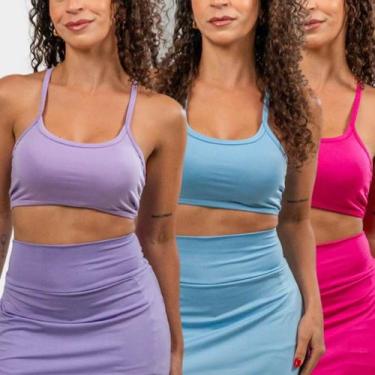 Imagem de 3 Top Alça Fina Fitness Nadador sem Bojo Liso para Valorizar Treinos d