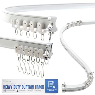 Imagem de Trilho de cortina de teto flexível de alumínio – trilho de montagem de parede/teto dobrável de 3 m, sistema de deslizamento suave para janelas de sacada, trailers, divisórias de quarto, chuveiros