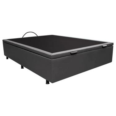 Imagem de Base Baú Para Cama Casal 138x188cm Liz S05 Sintético Cinza - Mpozenato