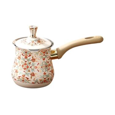 Imagem de Bothyi Cafeteira turca, aquecedor de manteiga, panela grega com tampa e cabo longo, panela para derreter chocolate no fogão, ideal para cozinha e camping, 900ml