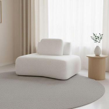 Imagem de Sofá Módulo Canto 175cm Orgânico Sala Berlim Bouclê Off White K01 - D'rossi