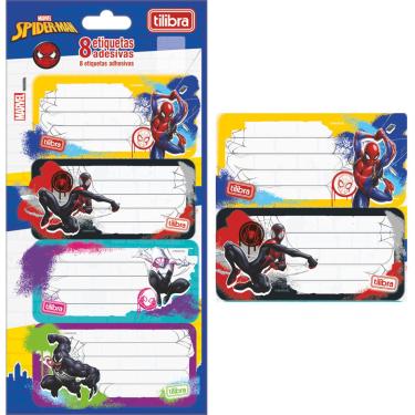 Imagem de ETIQUETA ADESIVA ESCOLAR SPIDER-MAN - 8 UNIDADES - TILIBRA