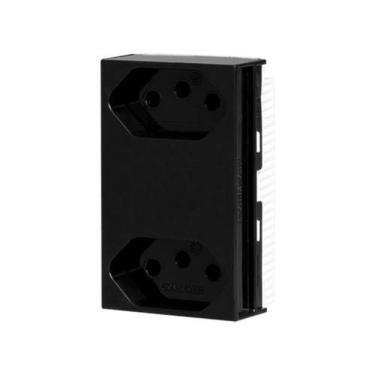 Imagem de Conjunto 2 Tomadas 3p 10a Preto - Linha Slim - Ilumi - Sku 23573