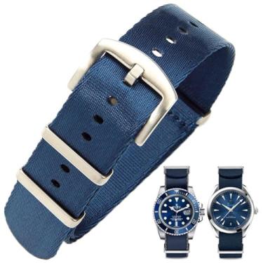 Imagem de Aoeiwv Pulseira de relógio de nylon balístico militar de 20 mm, 22 mm, com fivela pesada, macia, durável, impermeável, pulseira de reposição de nylon premium para homens e mulheres