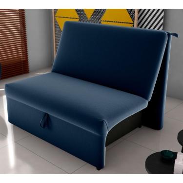 Imagem de Sofá Cama Para Descanso Alice Veludo Azul