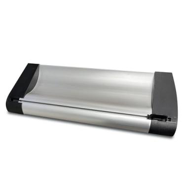 Imagem de MetCrafted Cortador de papel deslizante de metal para mesa - Dispensador de mesa resistente de 45 cm para artesanato, embrulho, papéis de arte e rolos de açougueiro - Feito nos EUA Cortador de papel