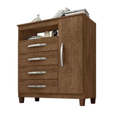 Imagem de Cômoda Sapateira 1 Porta E 4 Gavetas Monique Malbec - Pallazio