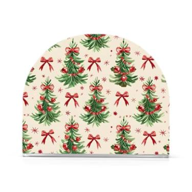 Imagem de Suporte de guardanapo padrão de arco de árvore de Natal para mesa porta-guardanapos de coquetel de acrílico dispensador de guardanapos de papel para festa em casa jantar cozinha bar acessórios, 2