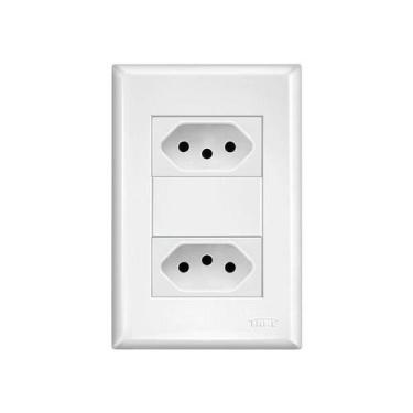 Imagem de Conjunto Fame Evidence com Placa 2 Tomada 20A 2916 Branco - Código 486