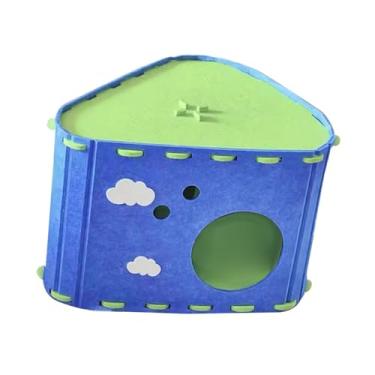Imagem de Ｂｅｓｇａ Casinha de feltro para gatos, cama tipo caverna, e respirável, para arranhar ou danificar as garras do gatinho, protetor de móveis e, Azul