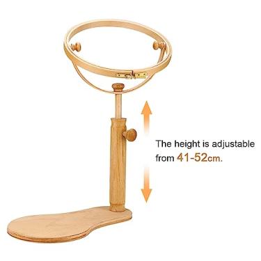 Imagem de Mingzhe Ferramentas de Costura de Madeira de Aro de Suporte de Bordado Ajustável Com Aro de Ponto Cruz Rotativo 360, para Bordados Pequenos (Novo 21mm)
