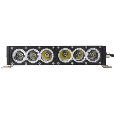 Imagem de Barra de luz ultra brilhante de 6 LEDs, 60 W, âmbar para iluminação de caminhões, carros e automóveis, revestimento de liga de alumínio à prova d'água à prova de choque