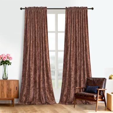 Imagem de gisewood Cortinas de veludo rosa empoeirado 246 cm, cortinas supermacias para quarto de meninas e berçários, painéis elegantes com isolamento térmico com design de economia de energia, L132 x C96, 2