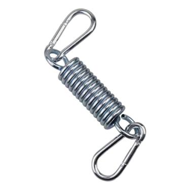 Imagem de Gralara Kit para pendurar cadeira de balanço tipo rede, com gancho à ferrugem, ferragens de metal para mola e 2 mosquetões, Prata