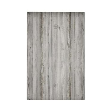 Imagem de Nadoabtm Placa de cobertura para interruptor de luz, casa de fazenda, rústica, cinza, porta de celeiro, madeira, 1 grupo, sem dispositivo, placas de parede elétricas em branco, placa frontal