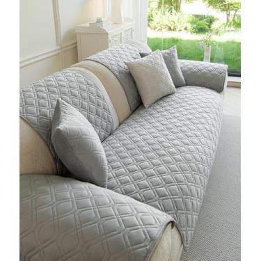 Imagem de ZeugLung Capas de sofá, protetor de capa de sofá seccional, capas de almofada de assento para cães animais de estimação, flanela (cinza claro, 70 x 150 cm/27 x 59)