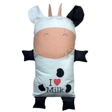 Imagem de Naninha para Bebê e Crianças HEEMM HIRA IMI Tecido Macio 100% Algodão Hipoalergênica Colecionável Artesanal Lavável e com Enchimento Removível 40x25cm Modelo VACA